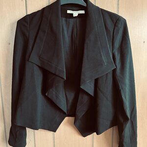 Diane Von Furstenberg Draped Open-Front Blazer in Black Women's Size 10
